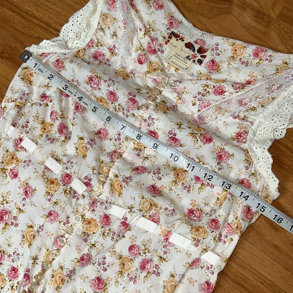 Free People Floral Button Down Top - Picture 5 of 11